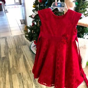 JONA MICHELLE🌹❤️GORGEOUS RED SATIN & LACE DRESS SIZE 6 GIRL EXCELLENT COND.